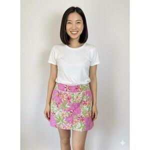 Lilly Pulitzer Hadley Skort Sz 4, Garden Vista (Pink Elephants) EUC Vintage Y2K